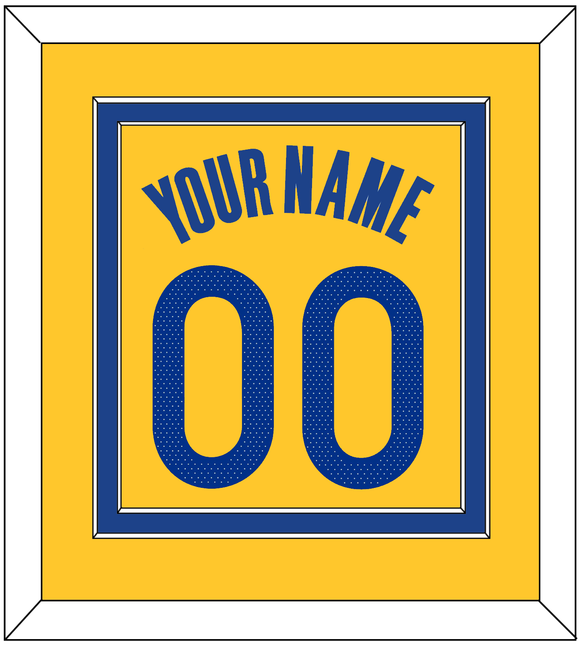 Golden State Name & Number - Yellow Statement - Double Mat 2