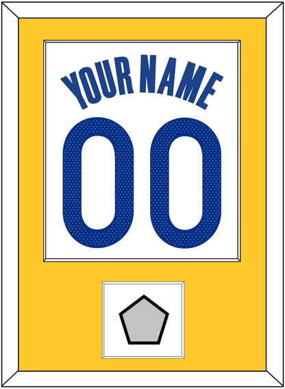 Golden State Name & Number With Champions Patch - White Association - Essential Tier 2