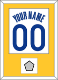 Golden State Name & Number With Champions Patch - White Association - Single Mat 2