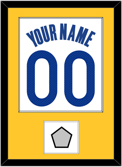 Golden State Name & Number With Champions Patch - White Association - Essential Tier 2