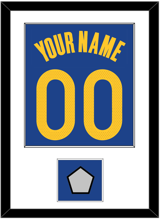 Golden State Name & Number With Champions Patch - Blue Icon - Essential Tier 1