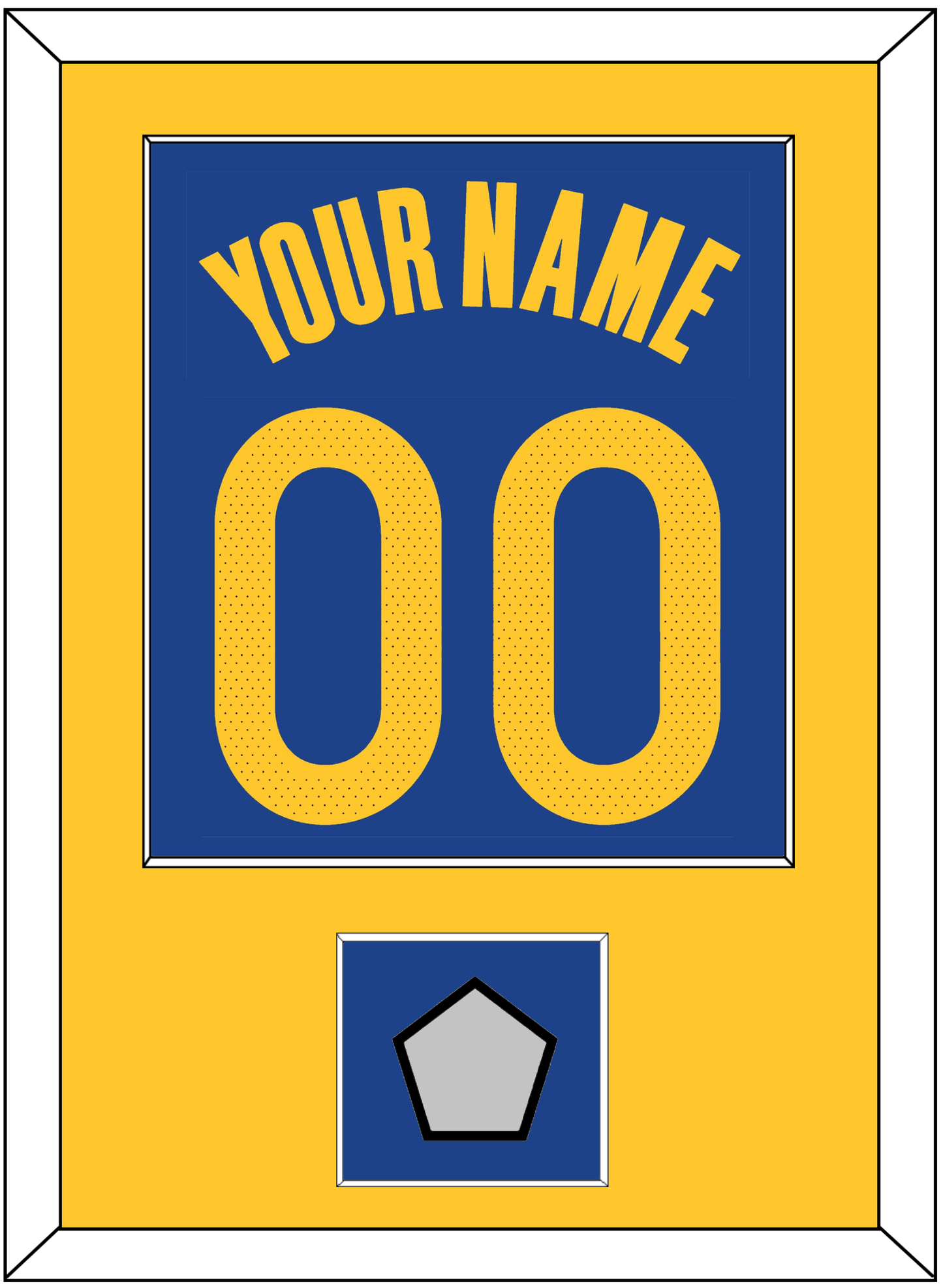 Golden State Name & Number With Champions Patch - Blue Icon - Essential Tier 2