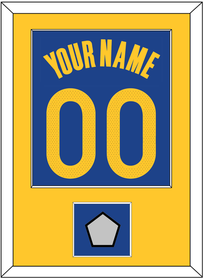 Golden State Name & Number With Champions Patch - Blue Icon - Essential Tier 2