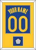 Golden State Name & Number With Champions Patch - Blue Icon - Single Mat 2