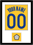 Golden State Name & Number With Champions Patch - Yellow Statement (2019-2022) - Single Mat 1
