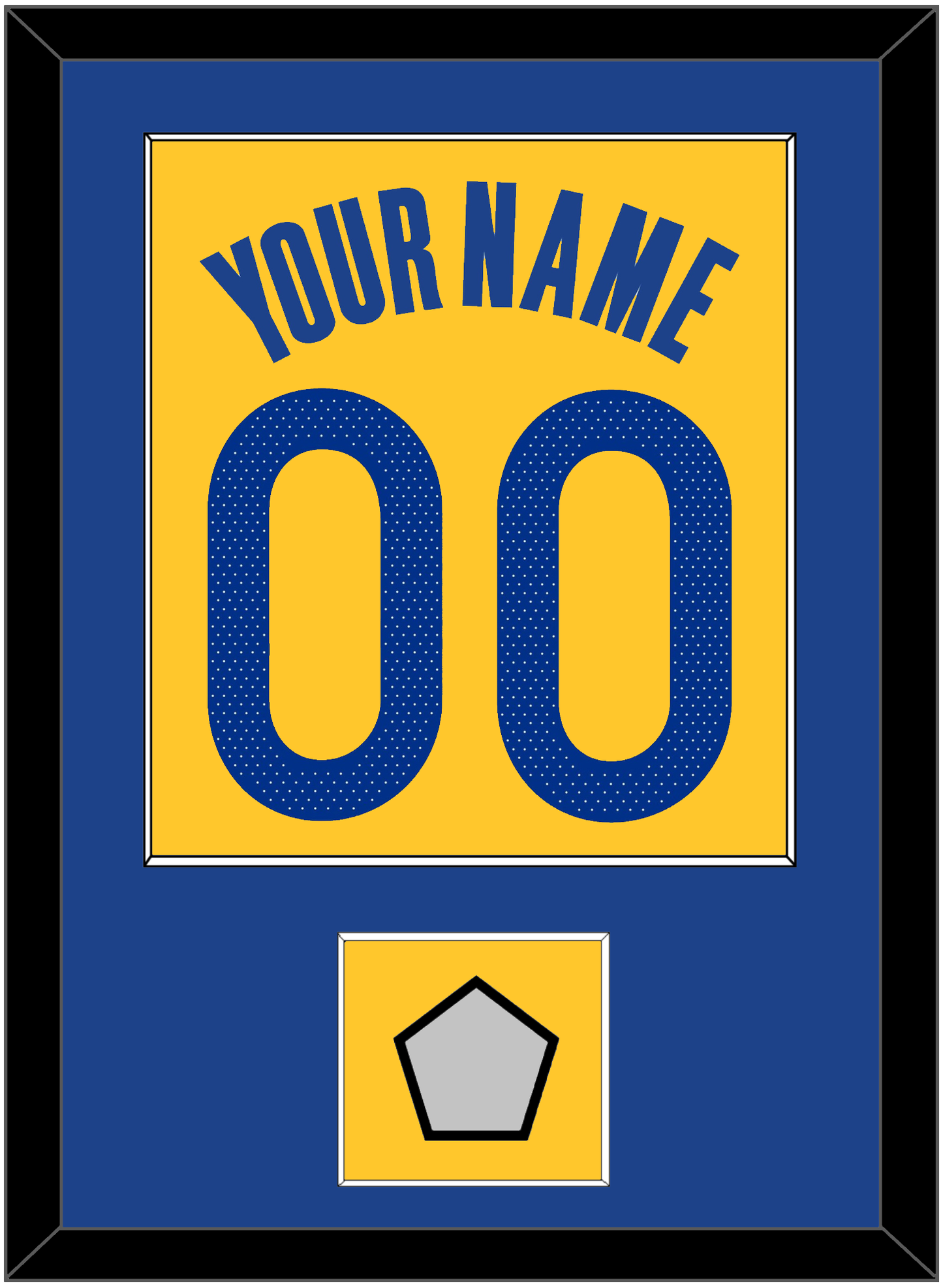 Golden State Name & Number With Champions Patch - Yellow Statement (2019-2022) - Essential Tier 2