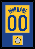 Golden State Name & Number With Champions Patch - Yellow Statement (2019-2022) - Single Mat 2