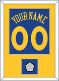 Golden State Name & Number With Champions Patch - Road Blue (2010-2019) - Single Mat 2