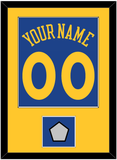 Golden State Name & Number With Champions Patch - Road Blue (2010-2019) - Single Mat 2