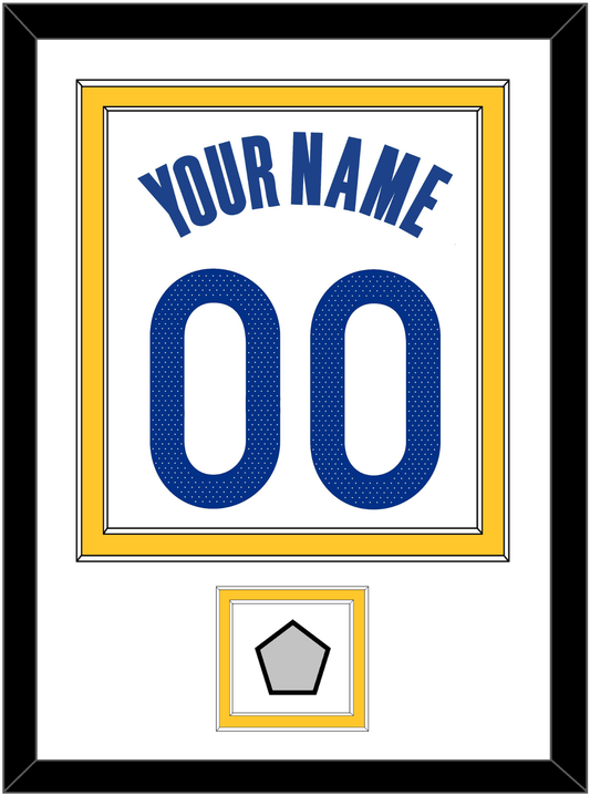 Golden State Name & Number With Champions Patch - White Association - Signature Tier 1