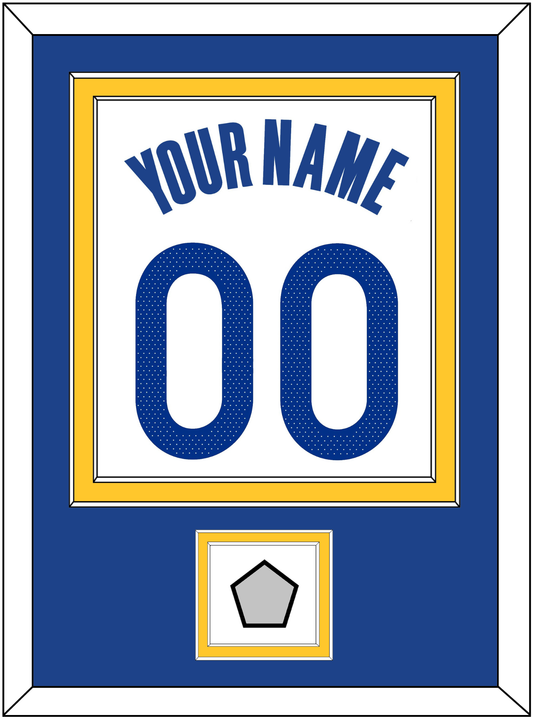 Golden State Name & Number With Finals Patch - White Association - Signature Tier 2