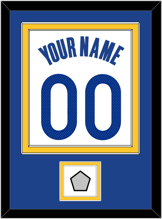 Golden State Name & Number With Champions Patch - White Association - Signature Tier 2