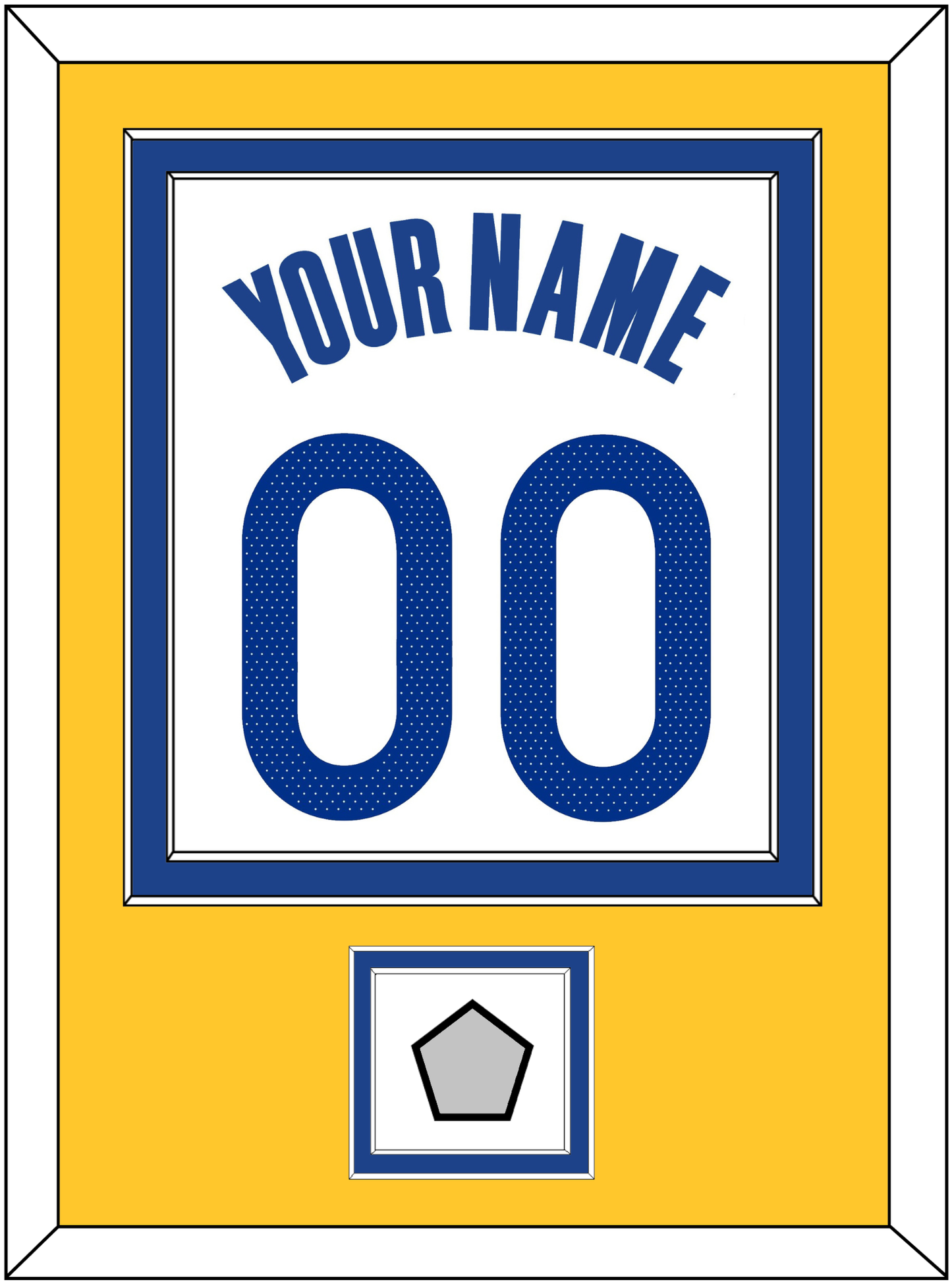 Golden State Name & Number With Champions Patch - White Association - Signature Tier 3