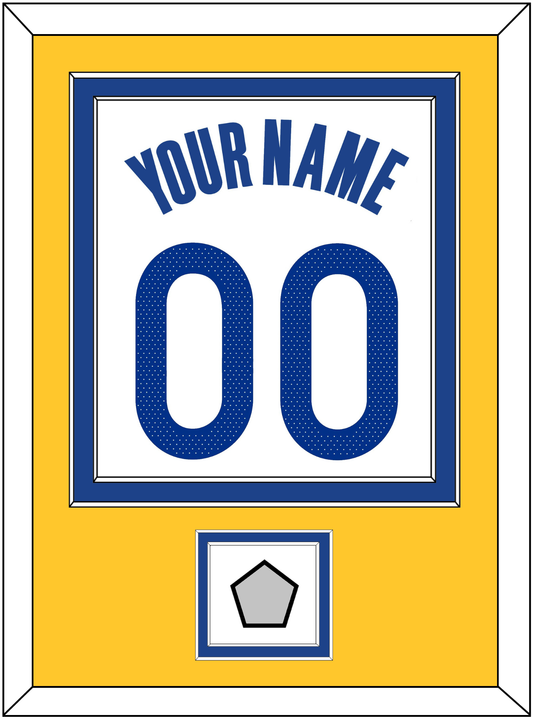 Golden State Name & Number With Champions Patch - White Association - Signature Tier 3