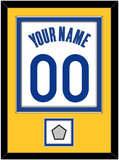 Golden State Name & Number With Champions Patch - White Association - Double Mat 3
