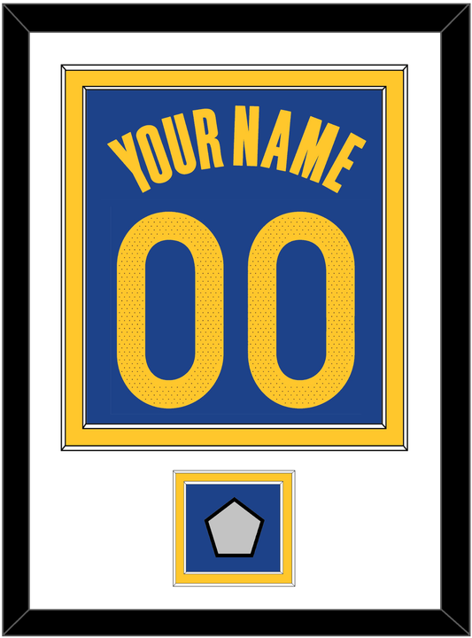 Golden State Name & Number With Champions Patch - Blue Icon - Signature Tier 1