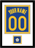 Golden State Name & Number With Champions Patch - Blue Icon - Double Mat 1