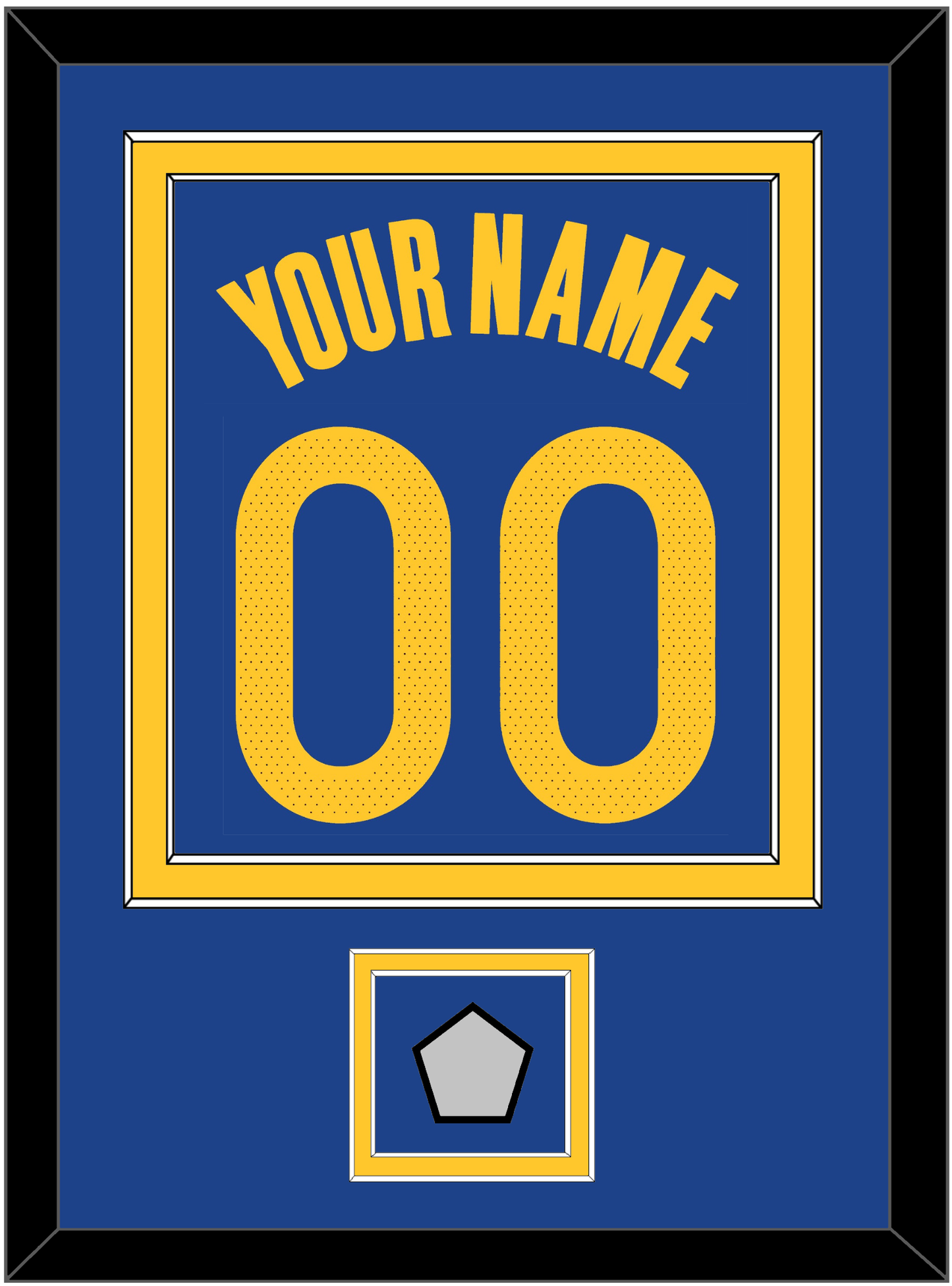 Golden State Name & Number With Champions Patch - Blue Icon - Signature Tier 2