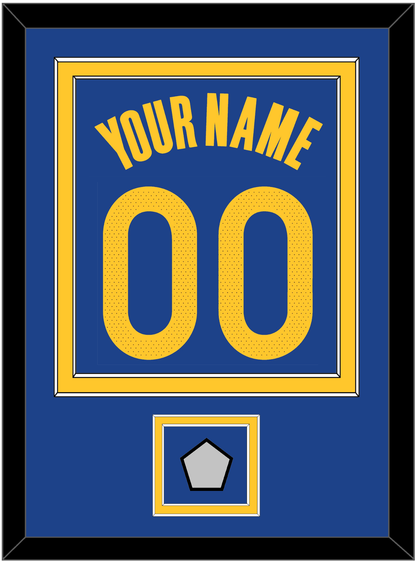 Golden State Name & Number With Champions Patch - Blue Icon - Signature Tier 2