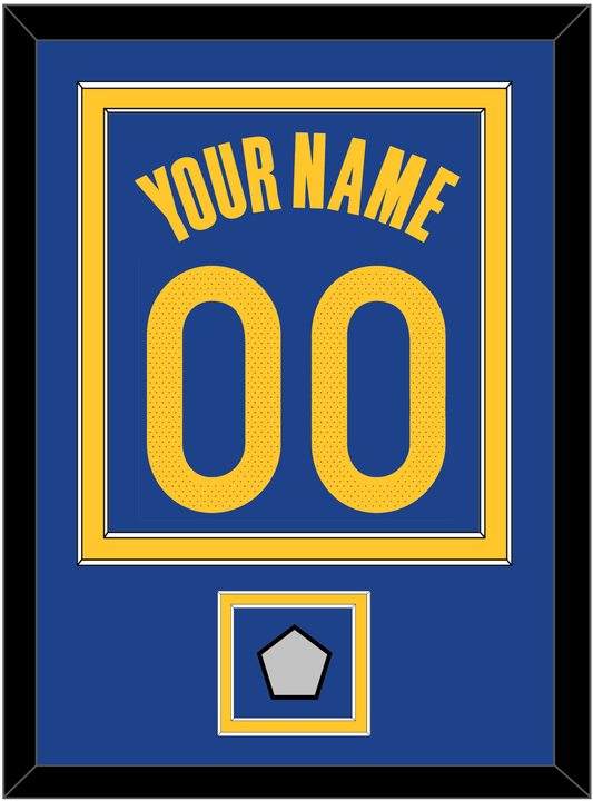 Golden State Name & Number With Champions Patch - Blue Icon - Signature Tier 2