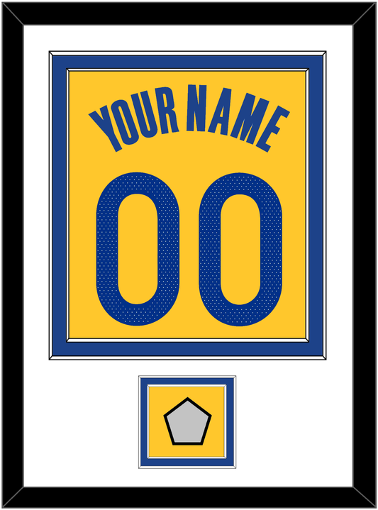 Golden State Name & Number With Champions Patch - Yellow Statement (2019-2022) - Signature Tier 1
