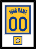 Golden State Name & Number With Finals Patch - Yellow Statement (2019-2022) - Double Mat 1