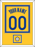 Golden State Name & Number With Finals Patch - Yellow Statement (2019-2022) - Double Mat 2