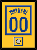 Golden State Name & Number With Champions Patch - Yellow Statement (2019-2022) - Double Mat 2