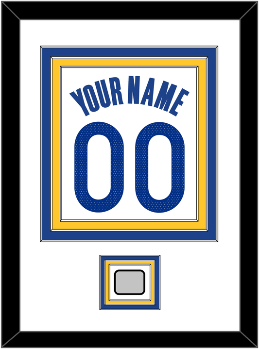 Golden State Name & Number With Champions Patch - White Association - Premier Tier 1