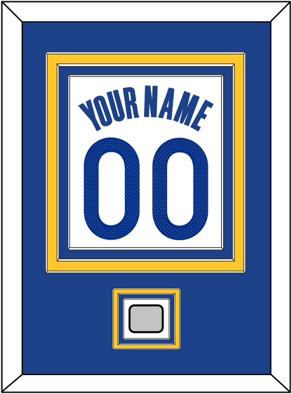 Golden State Name & Number With Champions Patch - White Association - Premier Tier 2