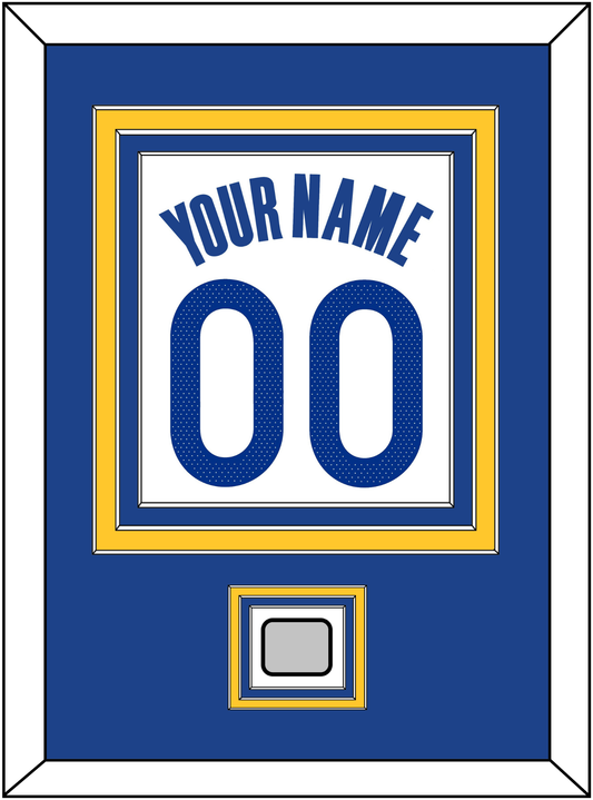 Golden State Name & Number With Champions Patch - White Association - Premier Tier 2