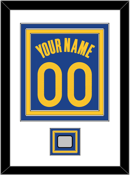Golden State Name & Number With Champions Patch - Blue Icon - Premier Tier 1