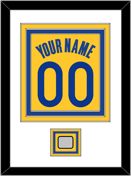 Golden State Name & Number With Champions Patch - Yellow Statement (2019-2022) - Premier Tier 1