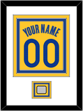 Golden State Name & Number With Finals Patch - Yellow Statement (2019-2022) - Triple Mat 1