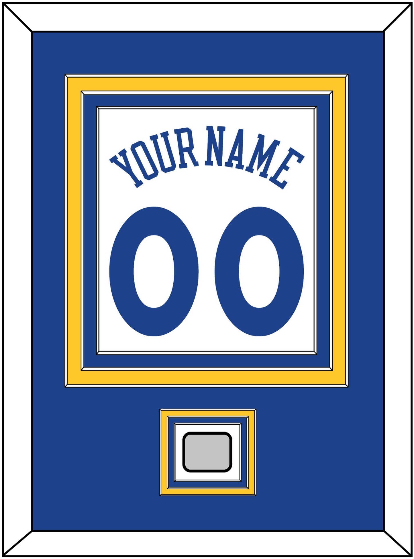 Golden State Name & Number With Champions Patch - Home White (2010-2019) - Premier Tier 2