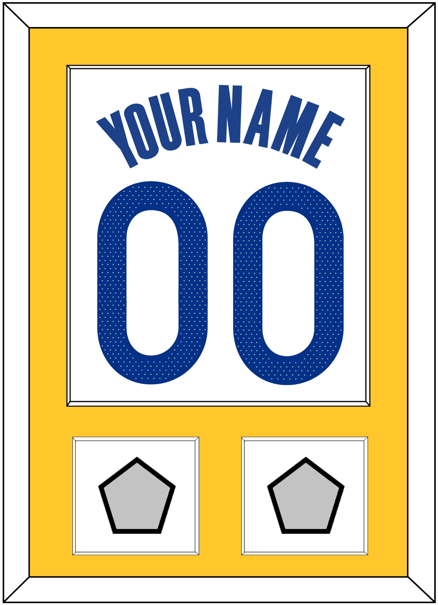 Golden State Name & Number With 2 Finals Patches - White Association - Essential Tier 2