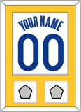Golden State Name & Number With 2 Finals Patches - White Association - Single Mat 2