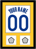 Golden State Name & Number With 2 Champions Patches - White Association - Single Mat 2