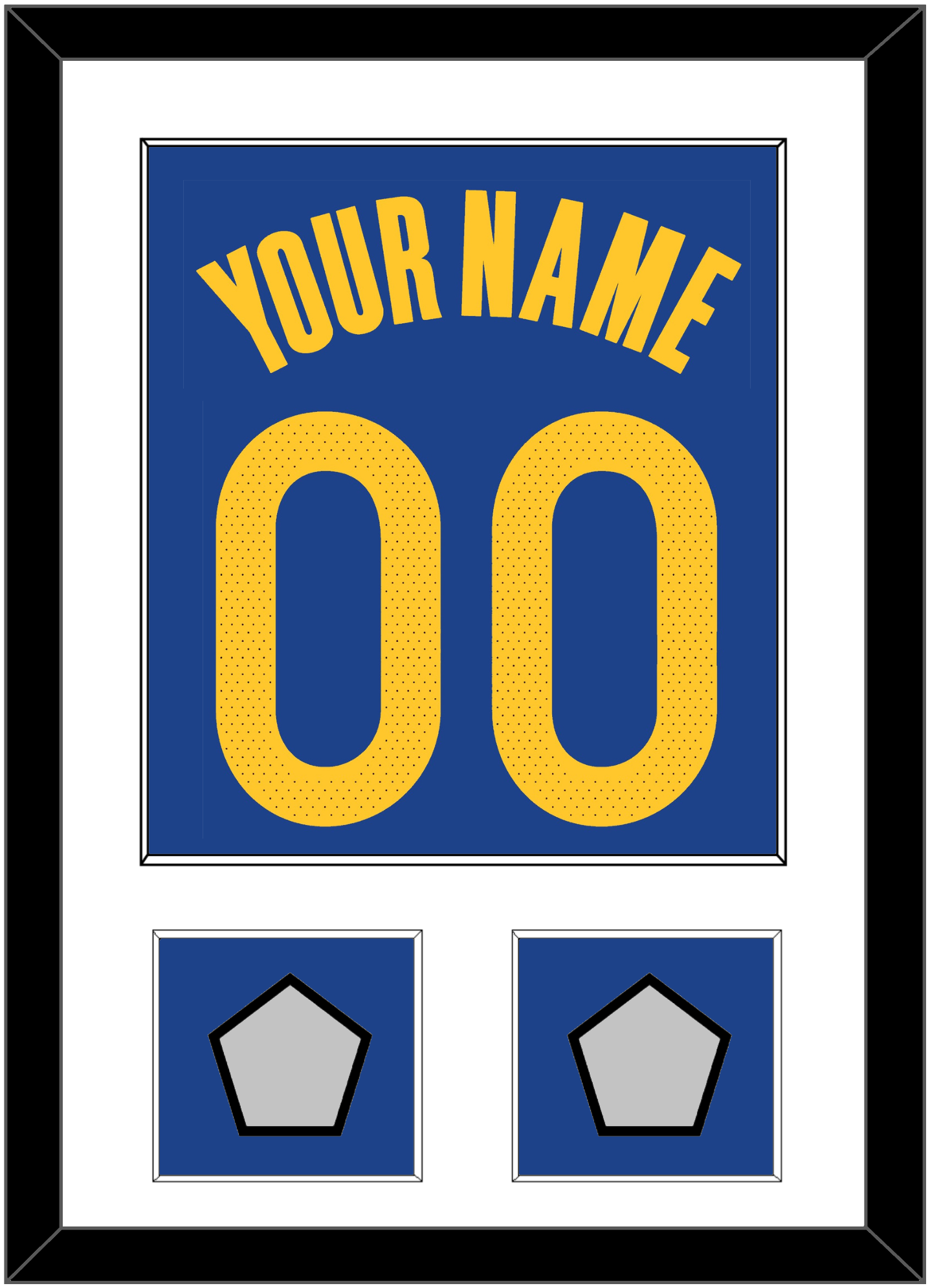 Golden State Name & Number With 2 Finals Patches - Blue Icon - Essential Tier 1