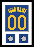 Golden State Name & Number With 2 Champions Patches - Blue Icon - Single Mat 1