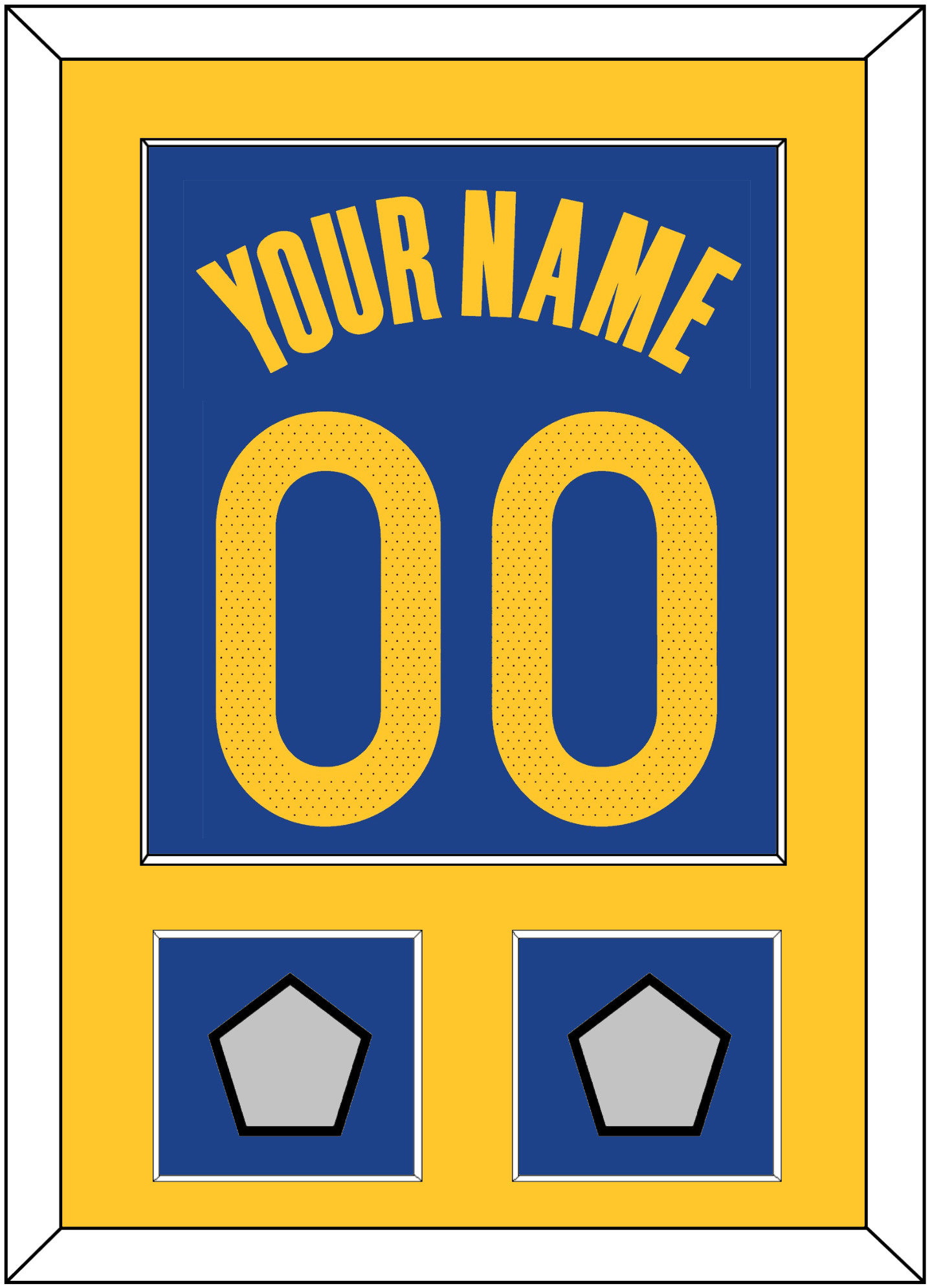 Golden State Name & Number With 2 Finals Patches - Blue Icon - Essential Tier 2