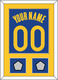 Golden State Name & Number With 2 Champions Patches - Blue Icon - Single Mat 2