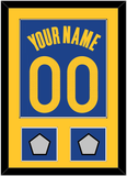 Golden State Name & Number With 2 Finals Patches - Blue Icon - Single Mat 2