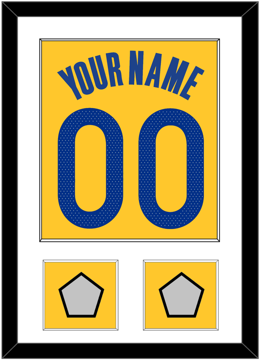 Golden State Name & Number With 2 Champions Patches - Yellow Statement (2019-2022) - Essential Tier 1