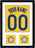 Golden State Name & Number With 2 Finals Patches - Yellow Statement (2019-2022) - Single Mat 1