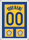 Golden State Name & Number With 2 Champions Patches - Yellow Statement (2019-2022) - Single Mat 2
