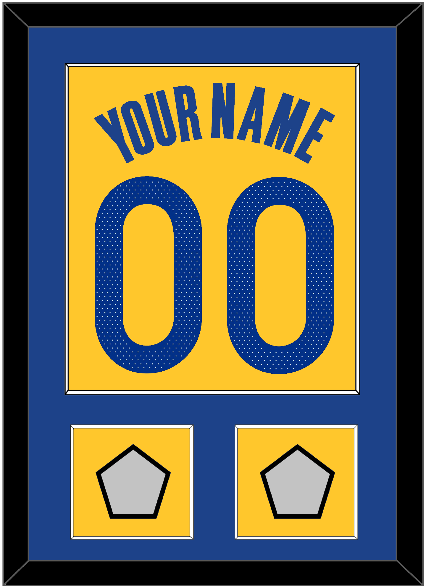 Golden State Name & Number With 2 Finals Patches - Yellow Statement (2019-2022) - Essential Tier 2