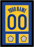 Golden State Name & Number With 2 Champions Patches - Yellow Statement (2019-2022) - Single Mat 2