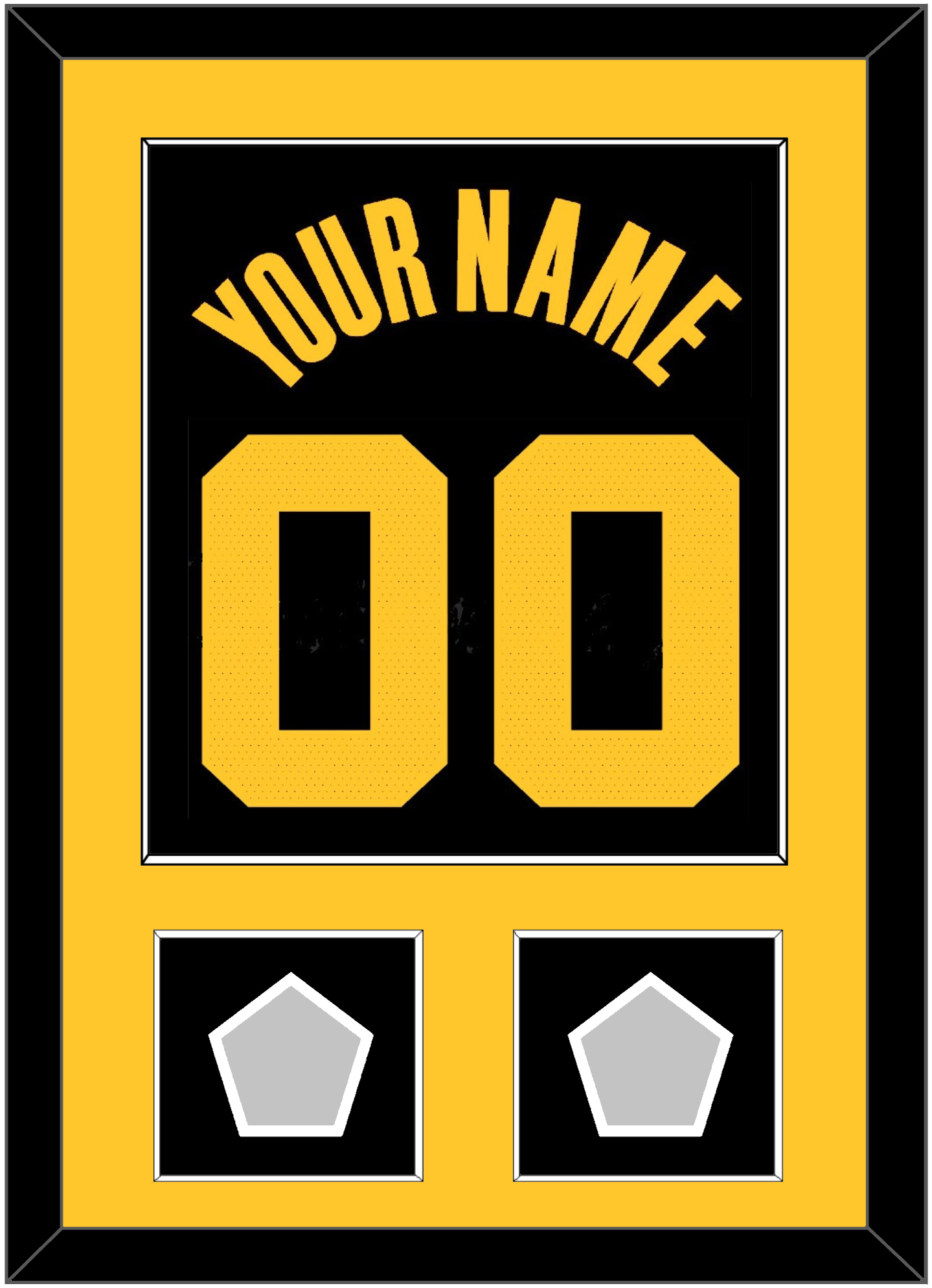 Golden State Name & Number With 2 Champions Patches - Black City (2021-2022) - Essential Tier 3