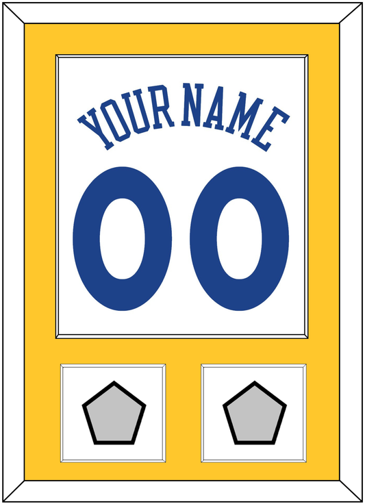 Golden State Name & Number With 2 Finals Patches - Home White (2010-2019) - Essential Tier 2